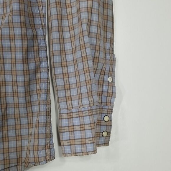 Gap Shirt Men's Large Plaid Pearl Snap Button Down Long Sleeve Cowboy Western - Picture 4 of 12